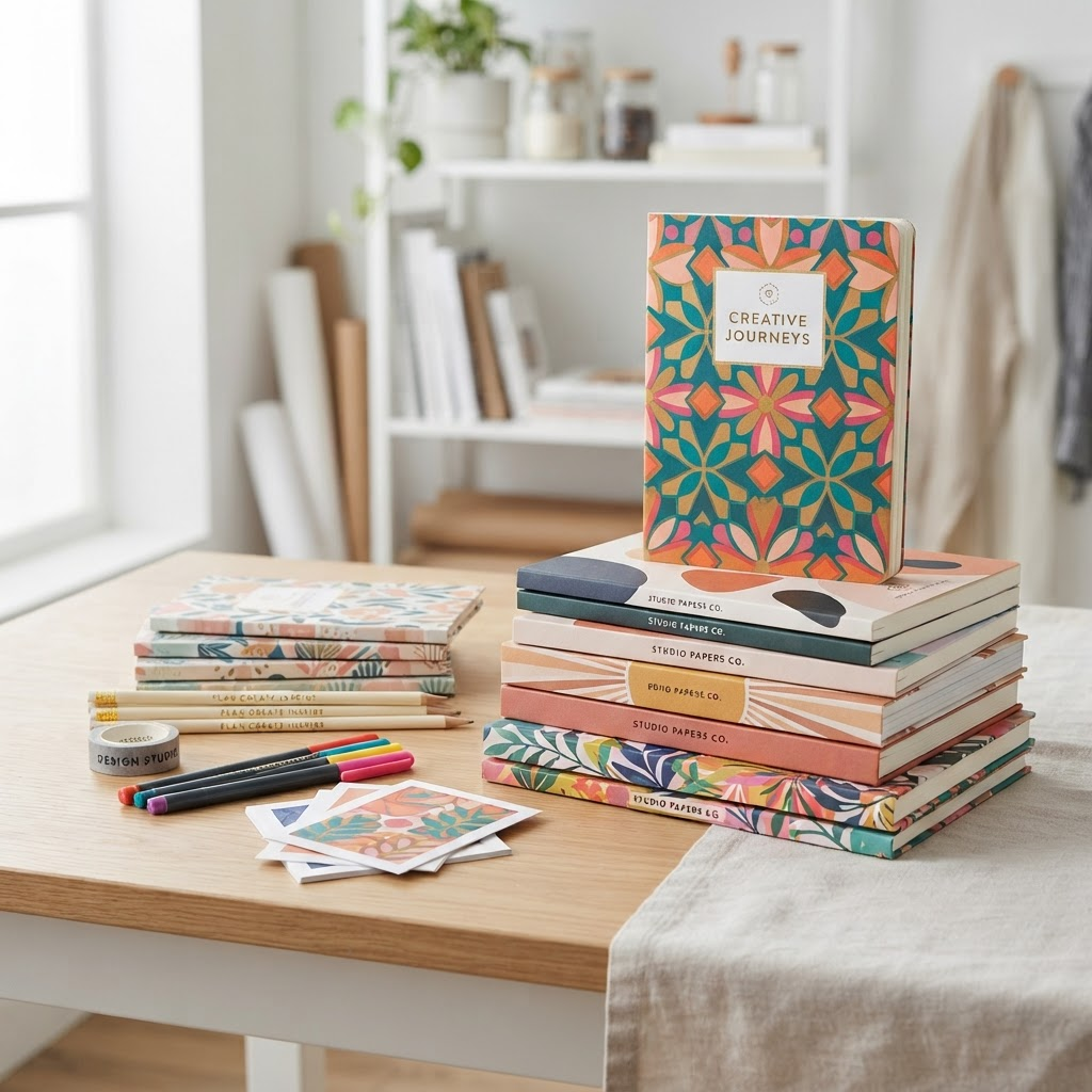 Custom printed notebooks and stationery